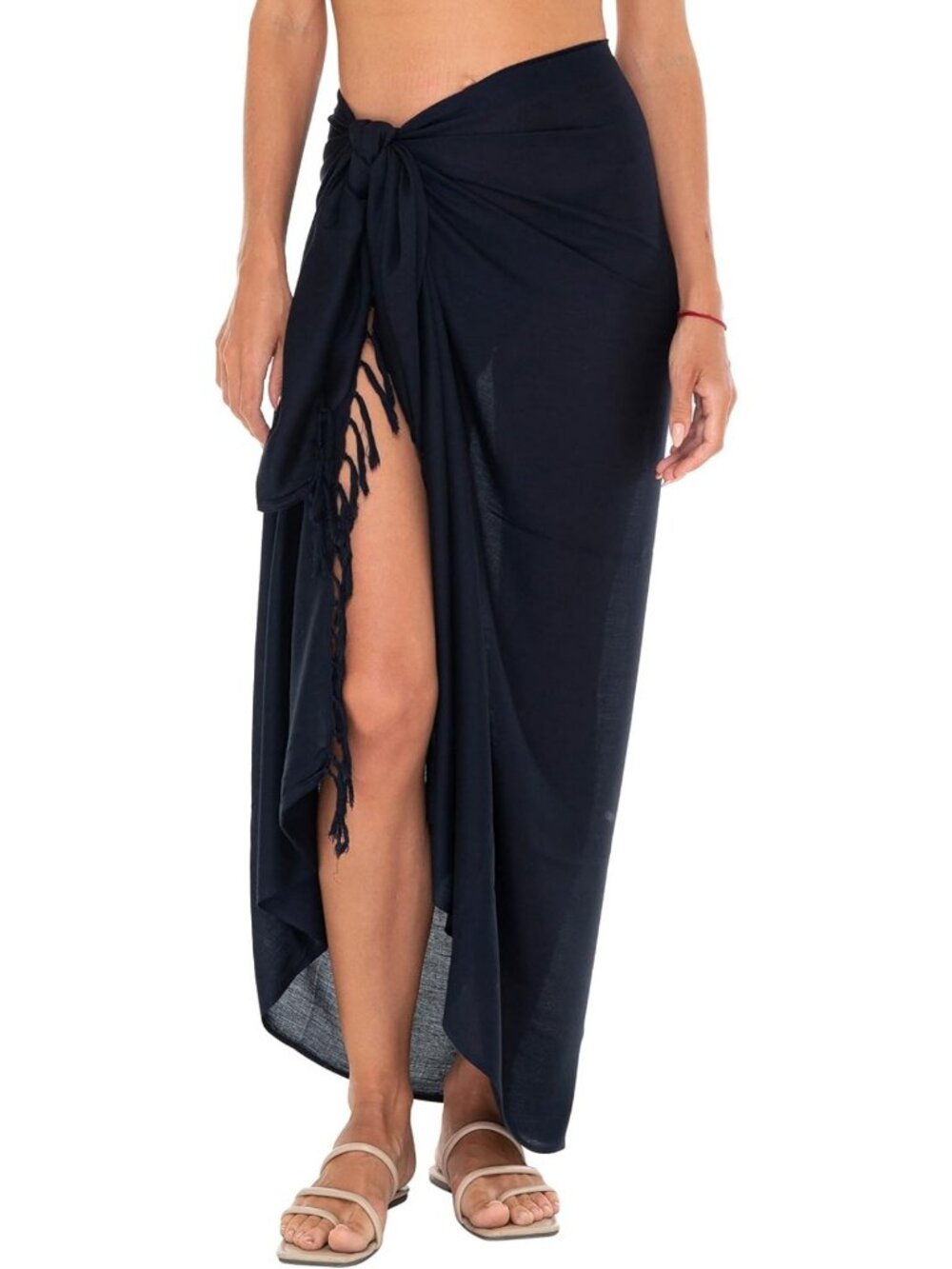 Chic Long Beach Sarong Wrap for Women - Versatile Pareo Skirt with Coconut Clip